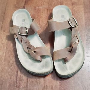 Womens brown leather sandals